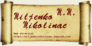 Miljenko Mikolinac vizit kartica